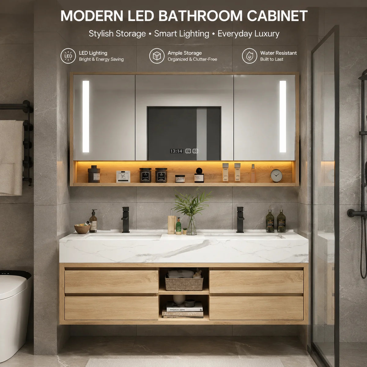 Complete Storage Bathroom Cabinets Accesories Wall Set Luxury Full Shelf Sink Cabinet Modern Hovedskapet Bathroom Home Furnitur
