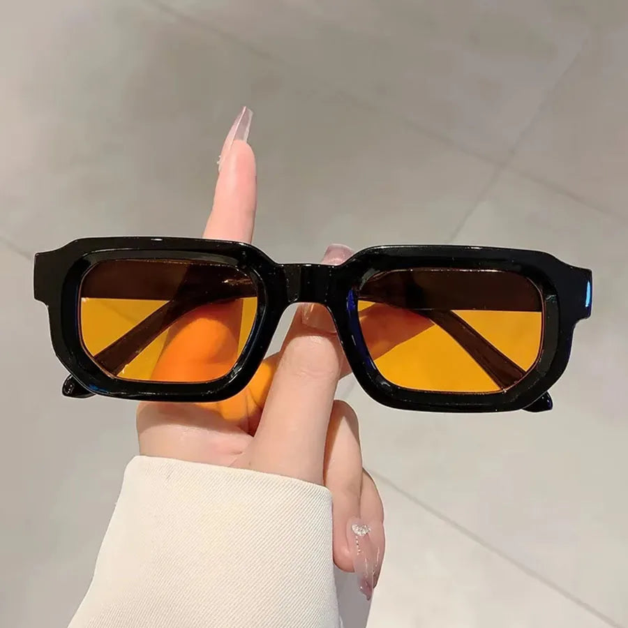 6PCS/Set Women Vintage Rectangle Frame Sunglasses Fashion Retro Sun Glasses Luxury Brand Design Glasses Eyewear Men Goggle