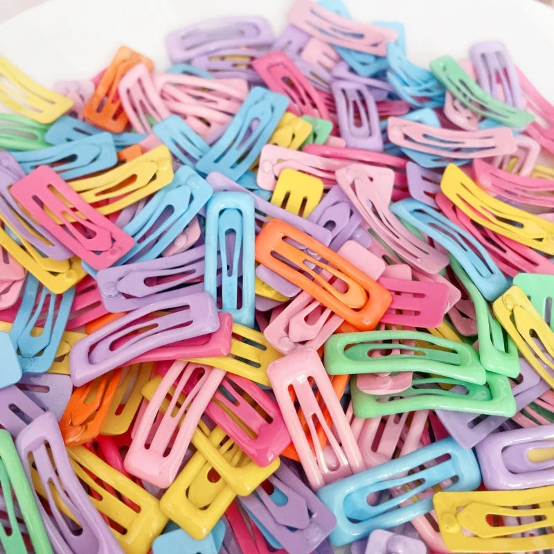 10/30/50pcs 3cm Rectangle Hairclip Candy BB Clip For DIY Handmade Girls Kids Hair Clip Barrette Jewelry Making Hair Accessories