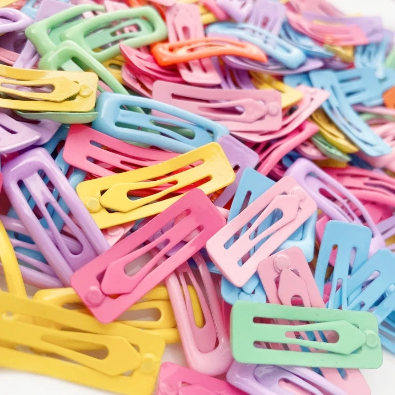 10/30/50pcs 3cm Rectangle Hairclip Candy BB Clip For DIY Handmade Girls Kids Hair Clip Barrette Jewelry Making Hair Accessories
