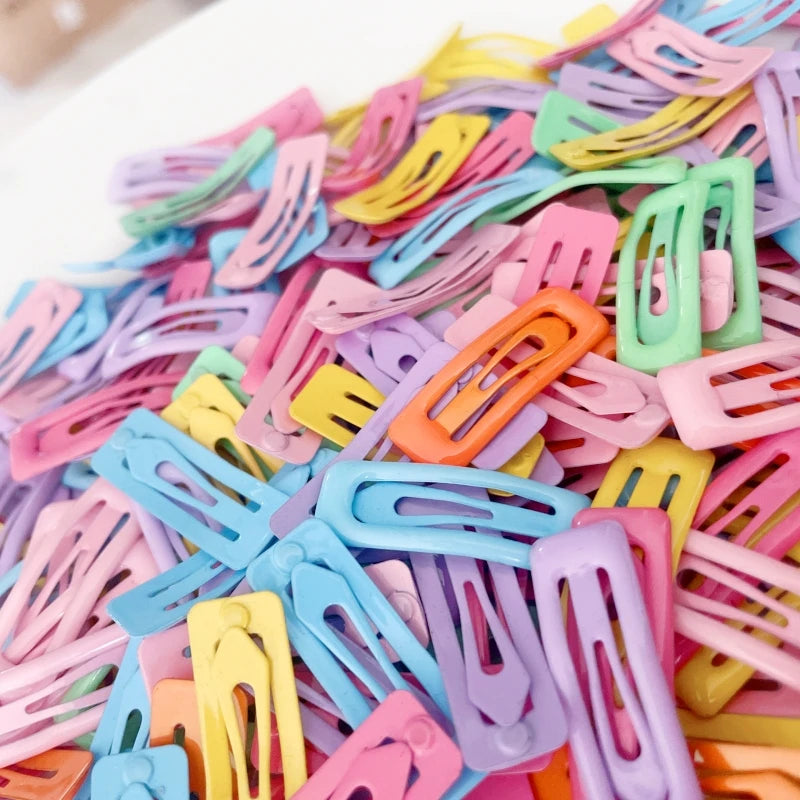 10/30/50pcs 3cm Rectangle Hairclip Candy BB Clip For DIY Handmade Girls Kids Hair Clip Barrette Jewelry Making Hair Accessories
