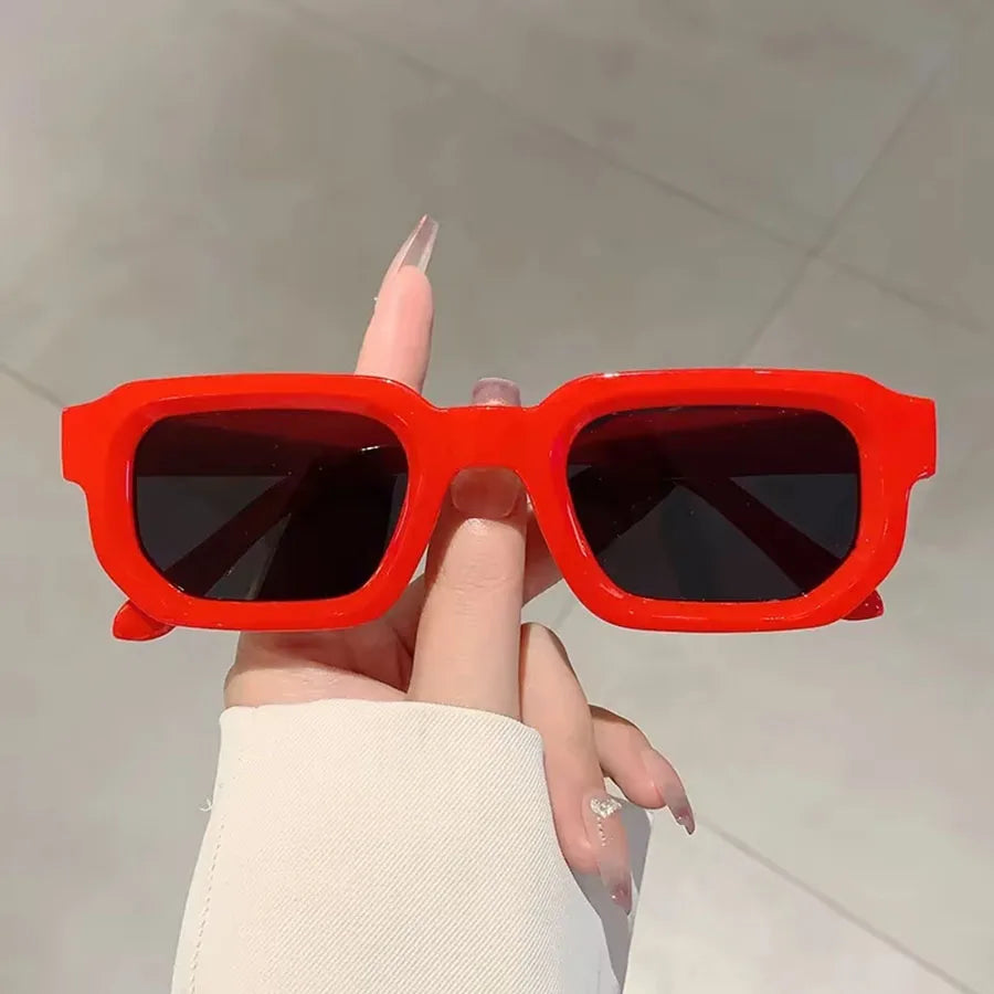 6PCS/Set Women Vintage Rectangle Frame Sunglasses Fashion Retro Sun Glasses Luxury Brand Design Glasses Eyewear Men Goggle