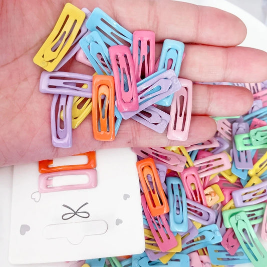 10/30/50pcs 3cm Rectangle Hairclip Candy BB Clip For DIY Handmade Girls Kids Hair Clip Barrette Jewelry Making Hair Accessories