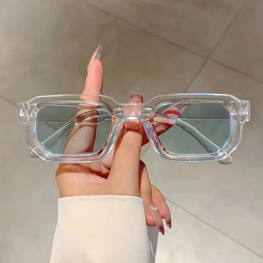 6PCS/Set Women Vintage Rectangle Frame Sunglasses Fashion Retro Sun Glasses Luxury Brand Design Glasses Eyewear Men Goggle