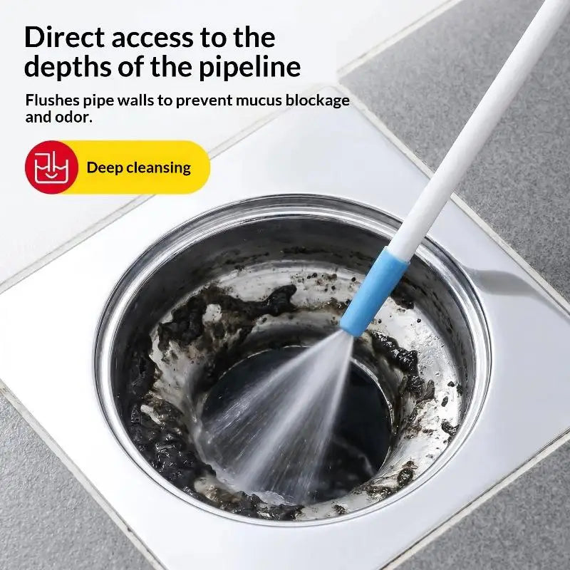 Anti-Clog High Pressure Toilet Cleaning Sprayer Elongated Curved Nozzle for Bathroom Tight Gap