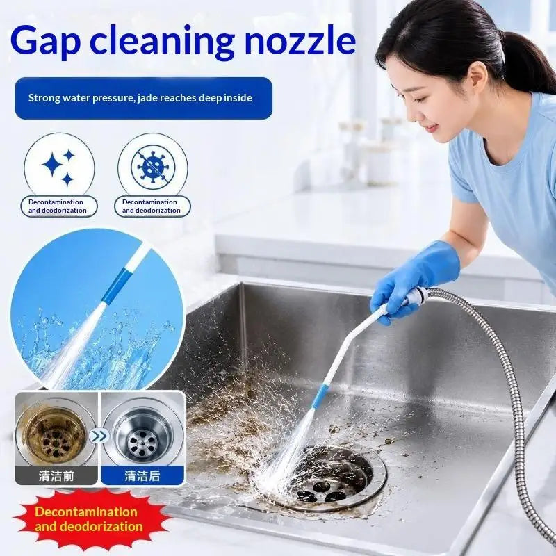 Anti-Clog High Pressure Toilet Cleaning Sprayer Elongated Curved Nozzle for Bathroom Tight Gap